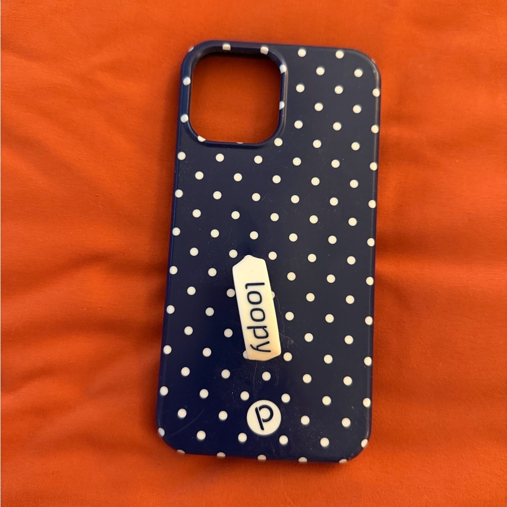Loopy Case Dark Blue with White Dots Phone Cover